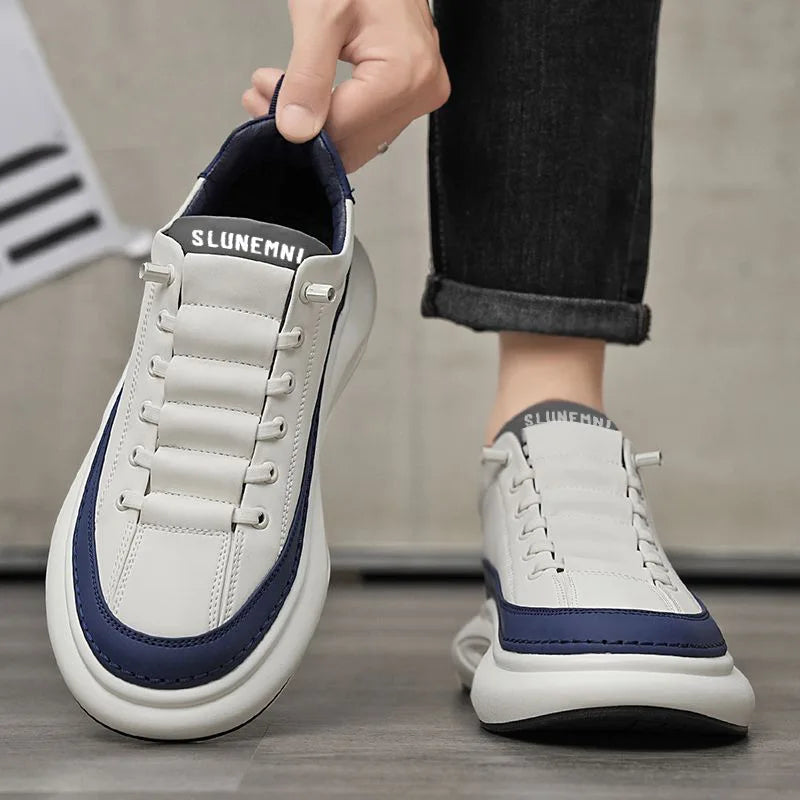 Summer New Mesh Breathable Sports Shoes for Men's Thick Sole Versatile Trendy Casual Spring Running Shoes Suitable for Outdoor