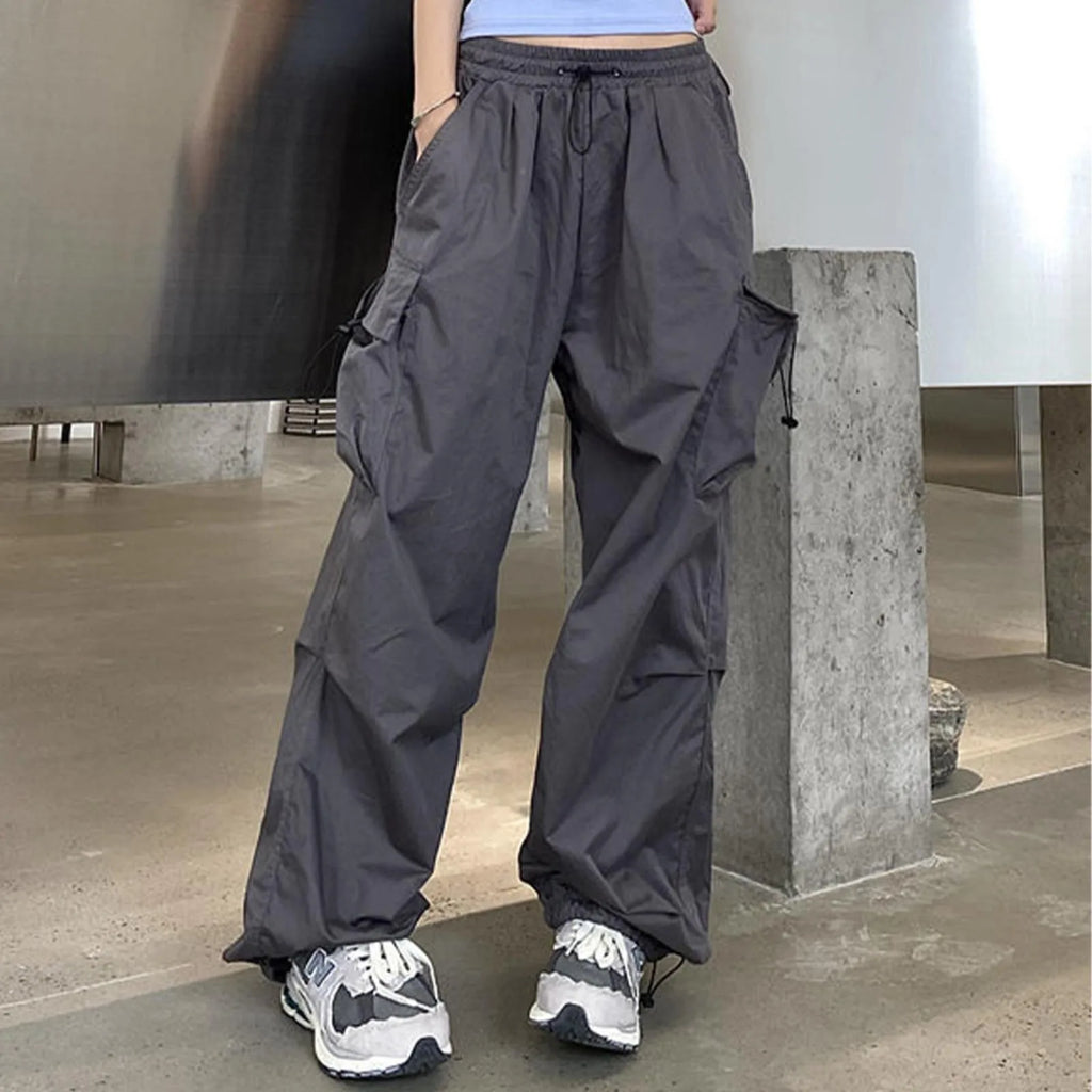 Green Women Baggy New Pants Cargo Trousers Streetwear Multi Pockets Casual Loose Trousers Outdoor Tracksuit Women Pants