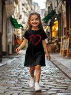 Girl's casual jumpsuit is soft and comfortable, stylish, simple and breathable A-line skirt | Love butterfly print dress