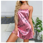 Women Sexy Sleeveless Nightdress Satin Chemise Lingerie Sleepwear Night Dress Cami Slip Dress Nightwear Nightgowns