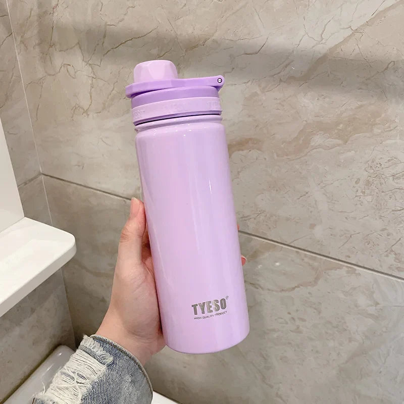 Tyeso Stainless Steel Thermos Water Bottle Portable Sport Vacuum Flask Keeps Cold and Heat Thermal Mug Insulated Car Tumbler Cup
