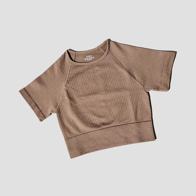 WAREBALL Women Yoga Shirts Short Sleeve Crop Top Gym Tops Fitness Running Workout Sport T-Shirts Sports Wear