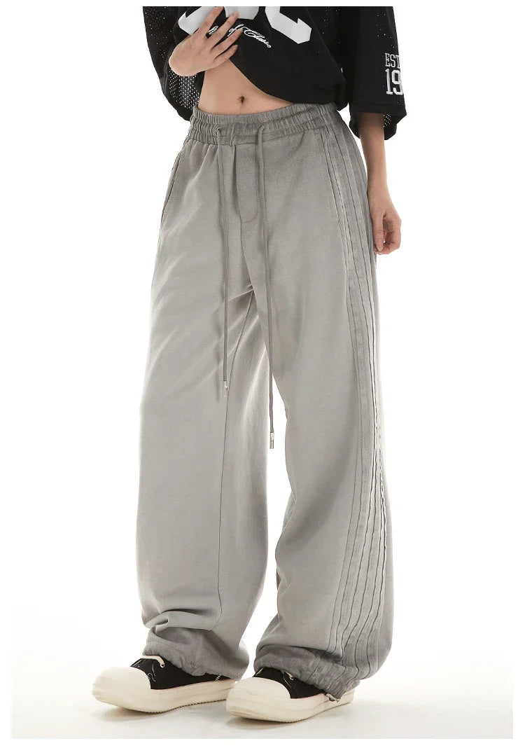 Women's Stripe Autumn/Winter Baggy Pants Vintage Sweatpants Harajuku Aesthetic Y2k Parachute Pants High Waist Trousers Clothes