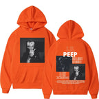 Hip hop rapper Lil Peep patterned hoodie high-quality fashion pullover men's and women's street fashion retro hooded sweatshirt