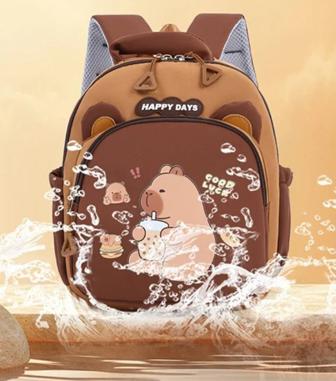 Children Capybara School Bag Cute Fashion Boy Girl Backpack Kids Kindergarten Rucksack Baby Gift