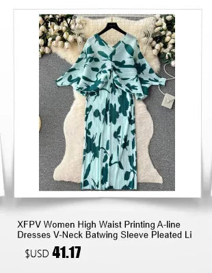 XFPV Women's Sweet Short Denim Dress For Women  Belt Slim Short Sleeved Vestidos Korean Fashion Spring Summer 2025 SM11153