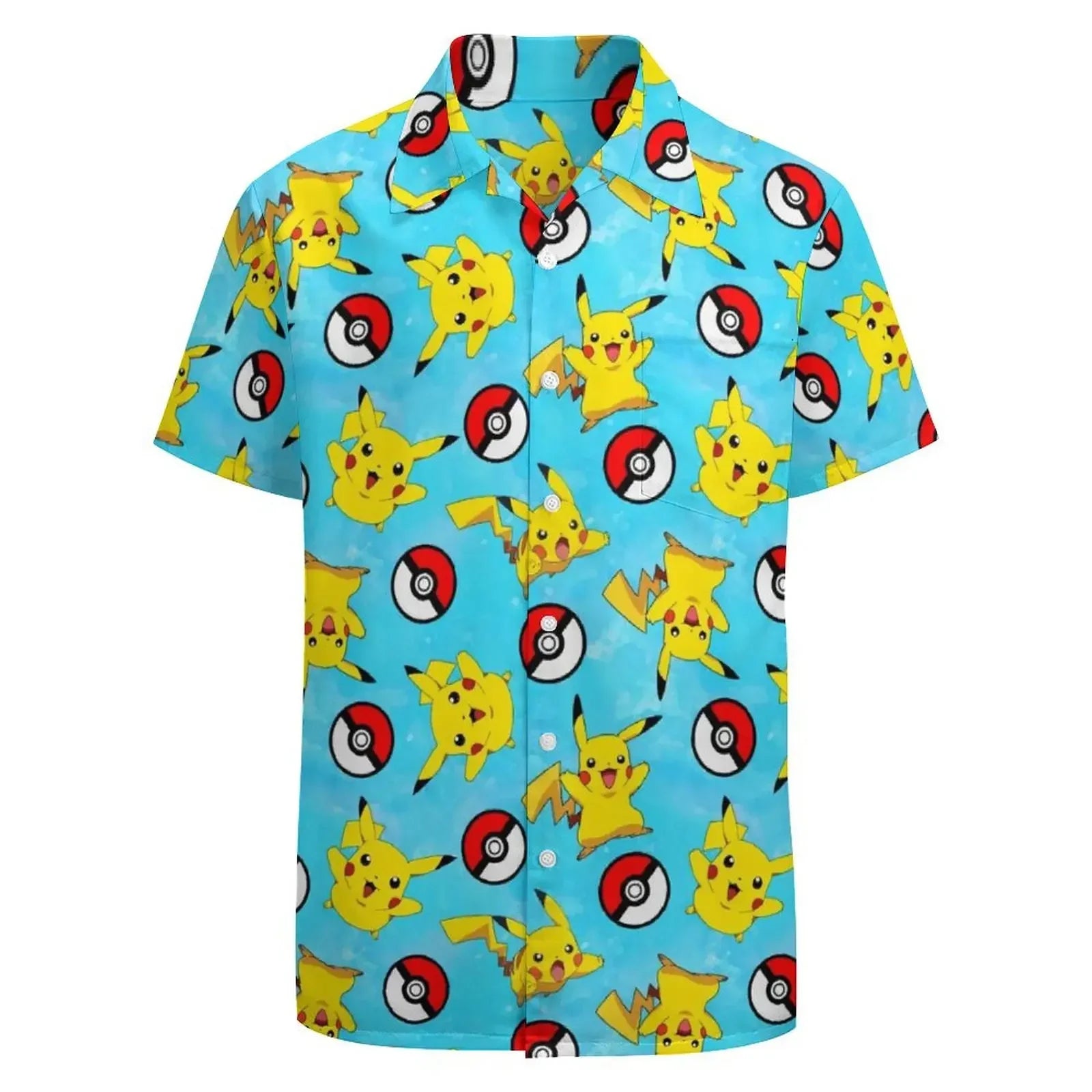 Summer Men's Shirt Cute Animal Print Short Sleeve Shirt Open button Lapel Men's Top Comfortable Casual Men's Shirts