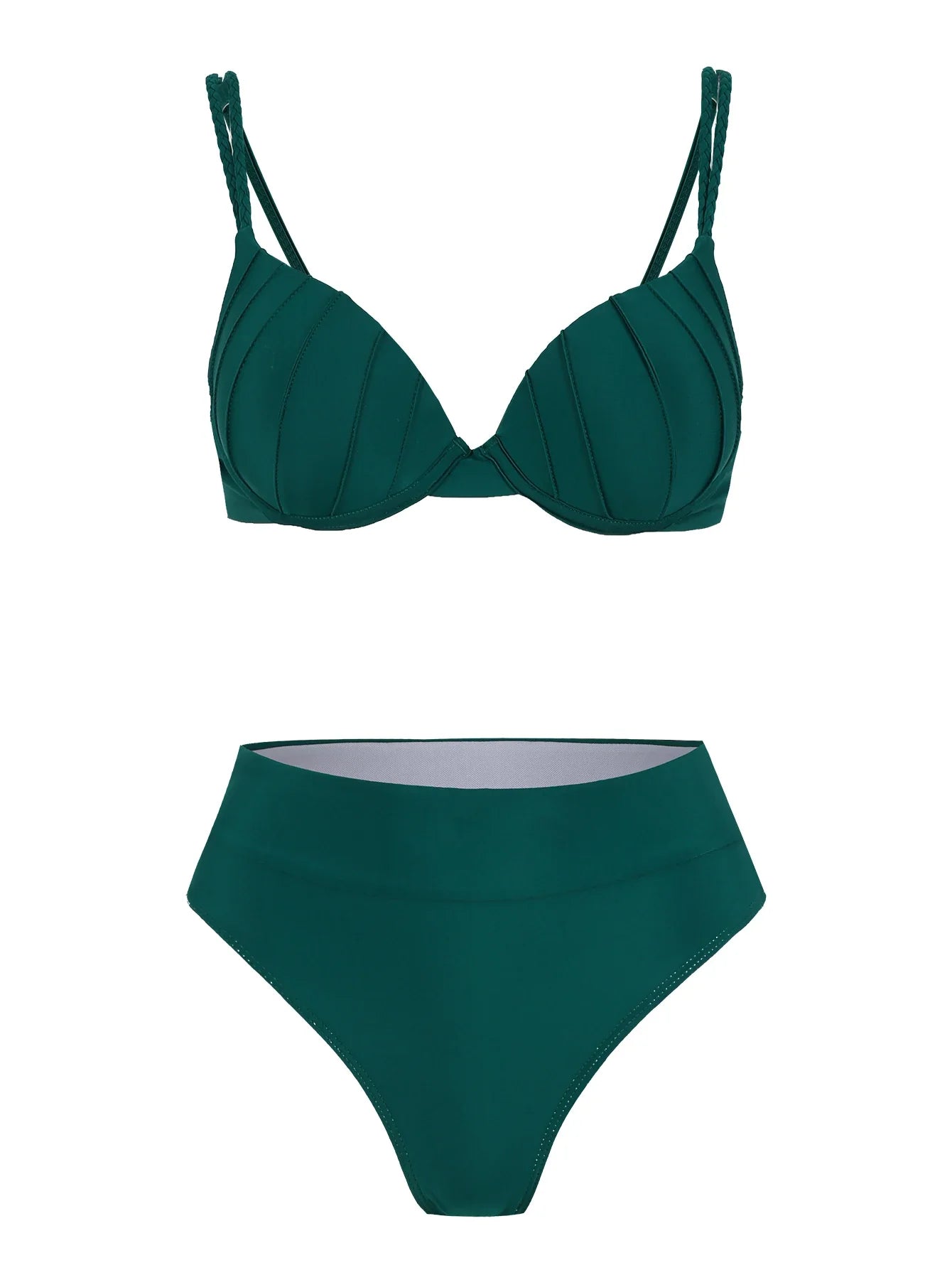 Cheap Push Up Bikinis Women Swimsuits  Solid Padded Women Swimwear Vintage Female Swimsuit High Waist Biquini Bathing Suit