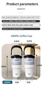 Tyeso Stainless Steel Coffee Cup Cold And Hot Double-layer Insulated Cup Tumbler Thermo Water Bottle Car Travel Mug Vacuum Flask