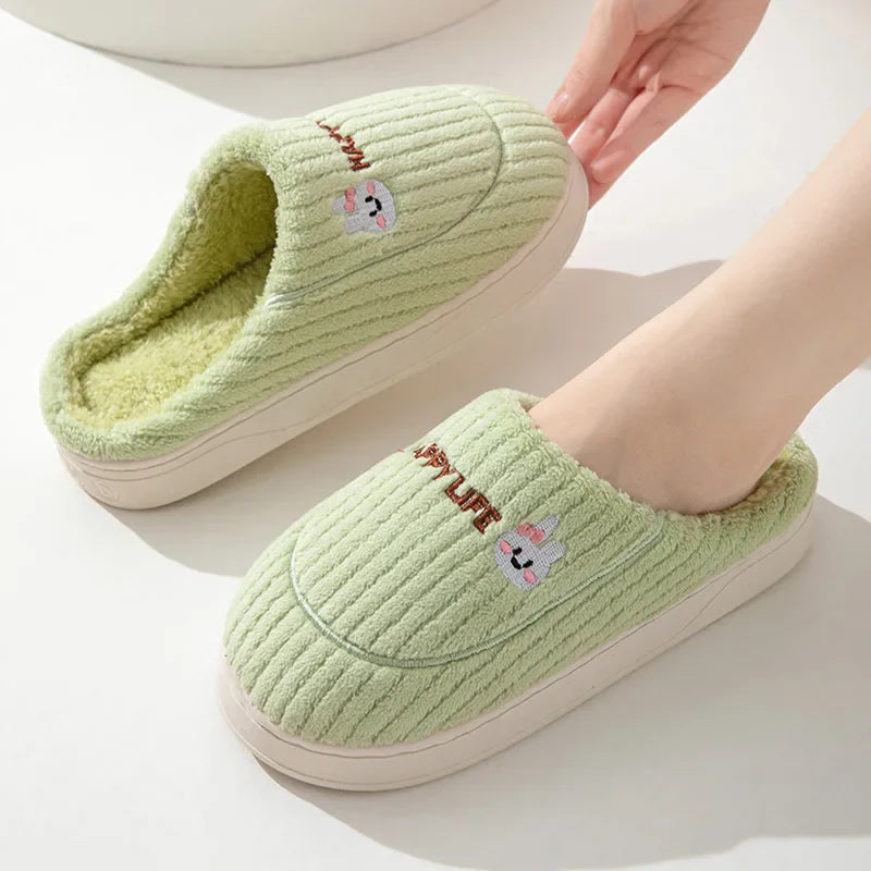 Cotton slippers for women, winter new style, indoor living, warm home, woolen slippers for men, autumn and winter