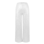 Women's Fashion Solid Color High Waist Sequin Side Zipper Draped Wide Leg Pants Pants for Women Women's Pants Women's Pants 2024