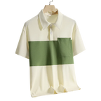 New Summer Polo Shirt Men's Contrast Color T-shirt Ice Silk Quick-drying Thin Lapel Half-sleeved Casual Wear Men Clothing Golf