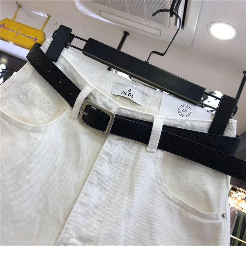 Black Gray Women Summer High-waist Slimming Outdoor Wear A- label Hot Pants Loose Cotton Shorts Urban Casual Style