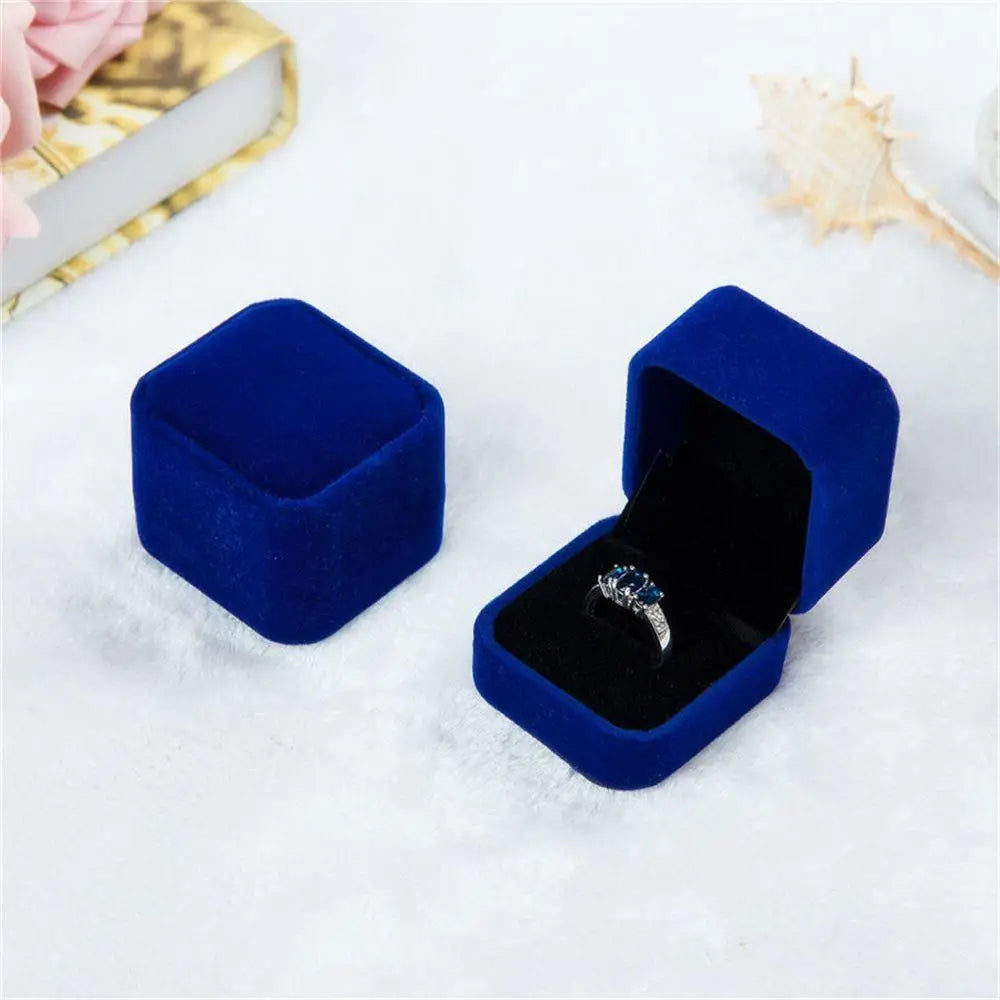 Vintage Double Slots Ring Jewelry Box For Wedding Proposal Engagement Ring Box Gift Organizer Storage PU Leather Packaging Case