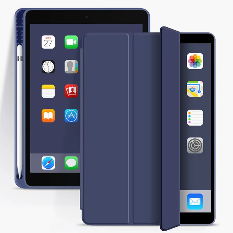 With Pencil Holder Funda for New iPad 10.2 iPad Air 5th/4th Generation 10.9 iPad Air11 M2 Pro11 M4 2024 Air1 2 2017 2018 7 8 9th