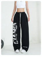 American Star Print Women Oversized Pants High Waist Loose Casual Sports Pants for Women Spring Summer Thin Woman Trouser Y2K
