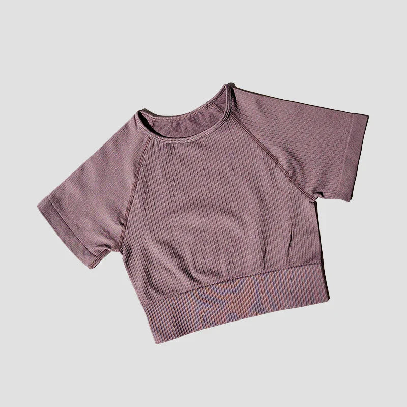 WAREBALL Women Yoga Shirts Short Sleeve Crop Top Gym Tops Fitness Running Workout Sport T-Shirts Sports Wear