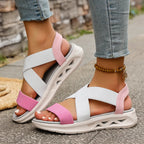 Summer New 2025 Wedge Women's Sandals Platform Outdoor Beach Shoes for Women Elastic Band Design Women Sandals Size 36-43
