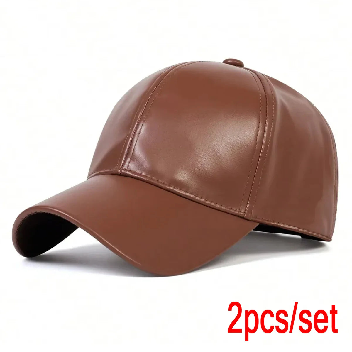 Unisex Light Panel Solid Color PU Leather Baseball Caps Spring Autumn Outdoor Adjustable Casual Hats Dad Hat Sunscreen Hat