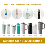 Water Bottle Handle Strap Handmade Flower 16-40oz Tumbler Silicone Safety Ring Cotton Rope Flower Durable Water Bottle Strap