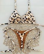 Swimwear Women Leopard Printed Sexy Bikini Set Striped Beachwear Summer Swimsuit Two-pieces Thong Bathing Suit Biquinis