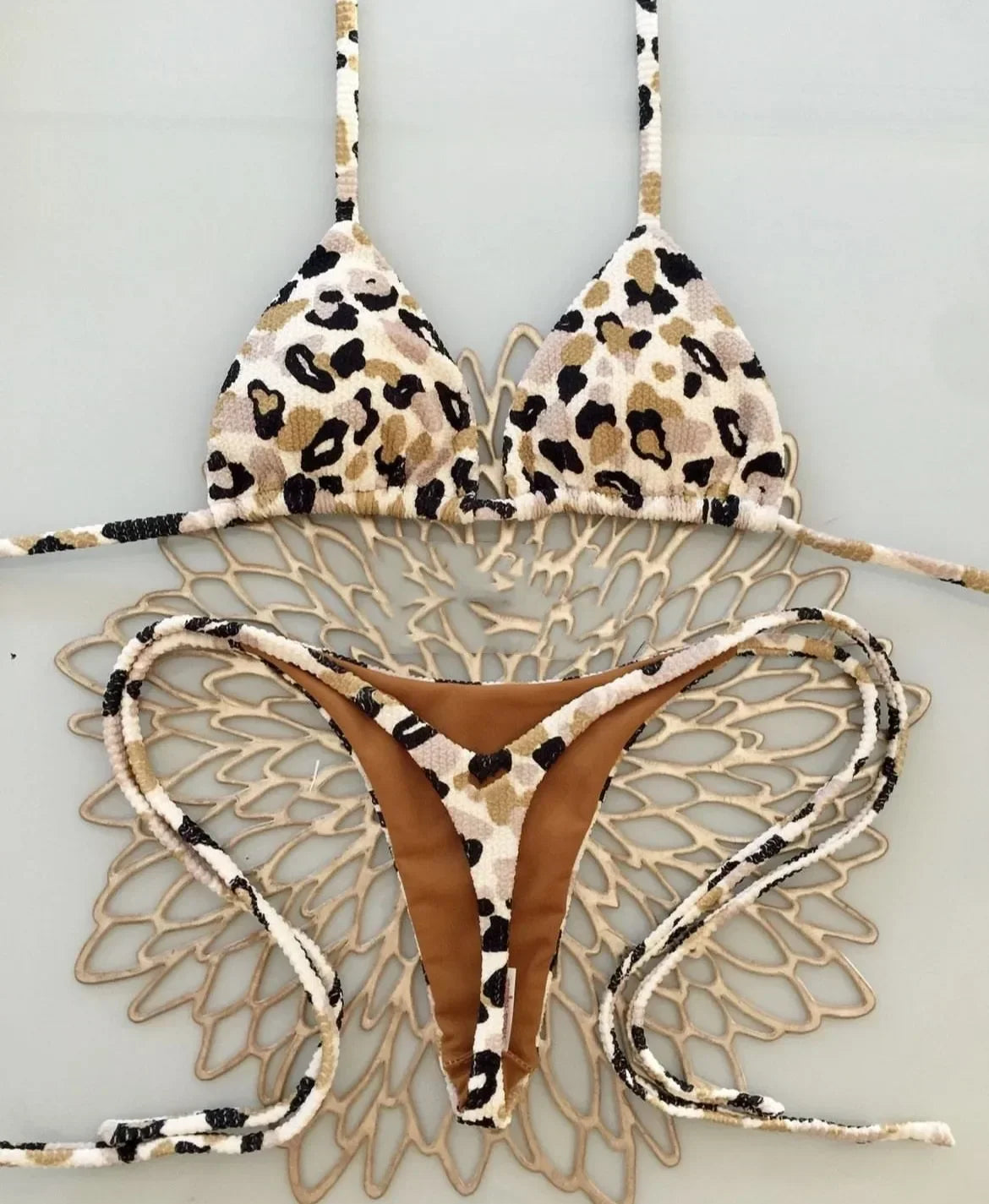 Swimwear Women Leopard Printed Sexy Bikini Set Striped Beachwear Summer Swimsuit Two-pieces Thong Bathing Suit Biquinis