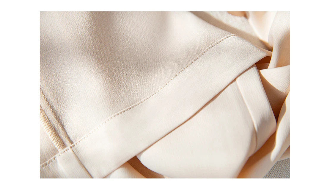 Garemay Summer Autumn Women's Pants Loose Solid Classic Black Straight High Waist Casual Silk Satin Wide Leg Trousers for Women