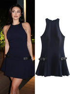 Fashion Y2K Pleated Mini Dress For Women 2025 New Elegant Sleeveless O-neck Chic Evening Short Dress Female Club Party Vestidos