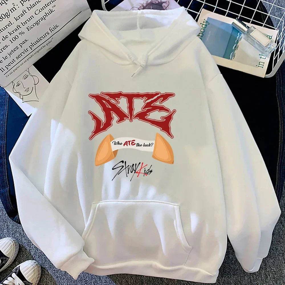 Ate CHK CHK BOOM Who Hoodie Who Ate The Luck Women Harajuku Hoodies Unisex Autumn Winter Aesthetic Pullovers Sweatshirt Vintage