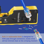 ZoeRax RJ45 Crimping Tool Ethernet Crimper for Cat6 Cat5 Cat5e RJ45 Pass Through Connectors and RJ12 Ends
