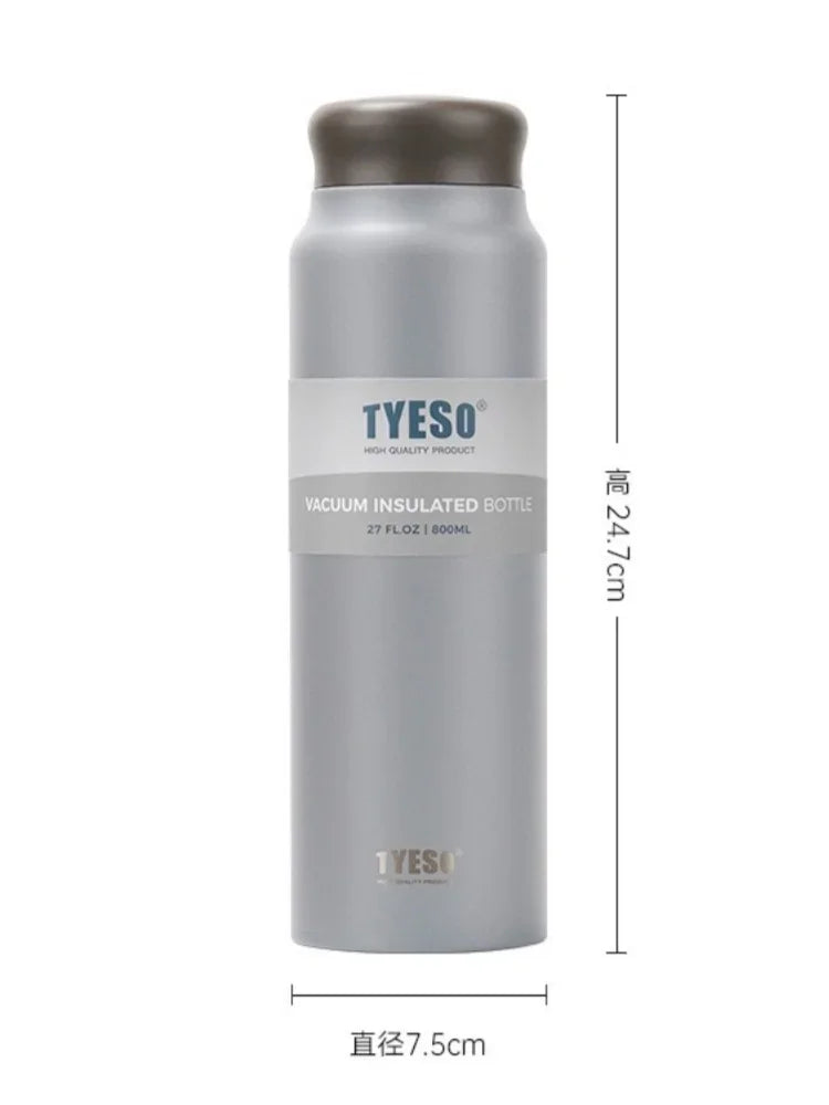 TYESO Stainless Steel Insulated Cups Coffee Thermos Cups Portable Large Capacity Home Office Travel Water Cup Drinking Utensil