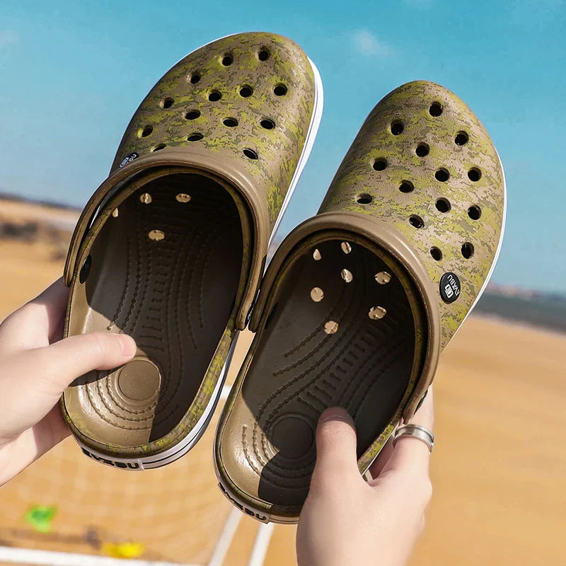 Hot Sale Large Size Men's Vacation Beach Sandals Leisure Garden Multifunctional Shoes　Indoor Home Slippers 39-45#