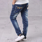 IENENS Fashion Jeans Trousers Boy's Denim Long Pants Kids Slim Jeans Young Children Straight Cowboy Pants 5-13Y Spring Autumn