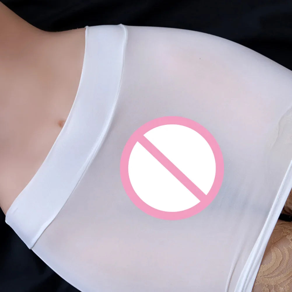 Dazzling Women's Ice Silk Sheer Nightclub Mini Tube Dress Perfect Party Wear for Enticing Appeal and Unmatched Comfort