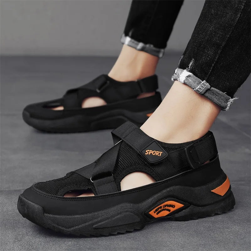 Fashion Hollow Men Sandals Summer Mens Casual Shoes Non-slip Platform Sneakers New Mesh Versatile Breathable Beach Sports Shoes