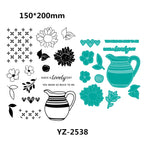 Daily Grind Autumn Bears Occasion Flowers Sunshine 2024 Newest Cutting Dies Clear Stamp Stencil for Scrapbooking Paper Making