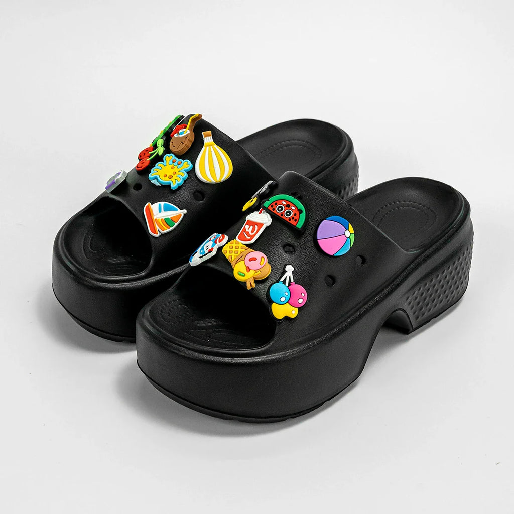 Fashionable and Versatile Cartoon Summer Beach Sandals Outdoor Thick-Soled Heightening Sandals E20