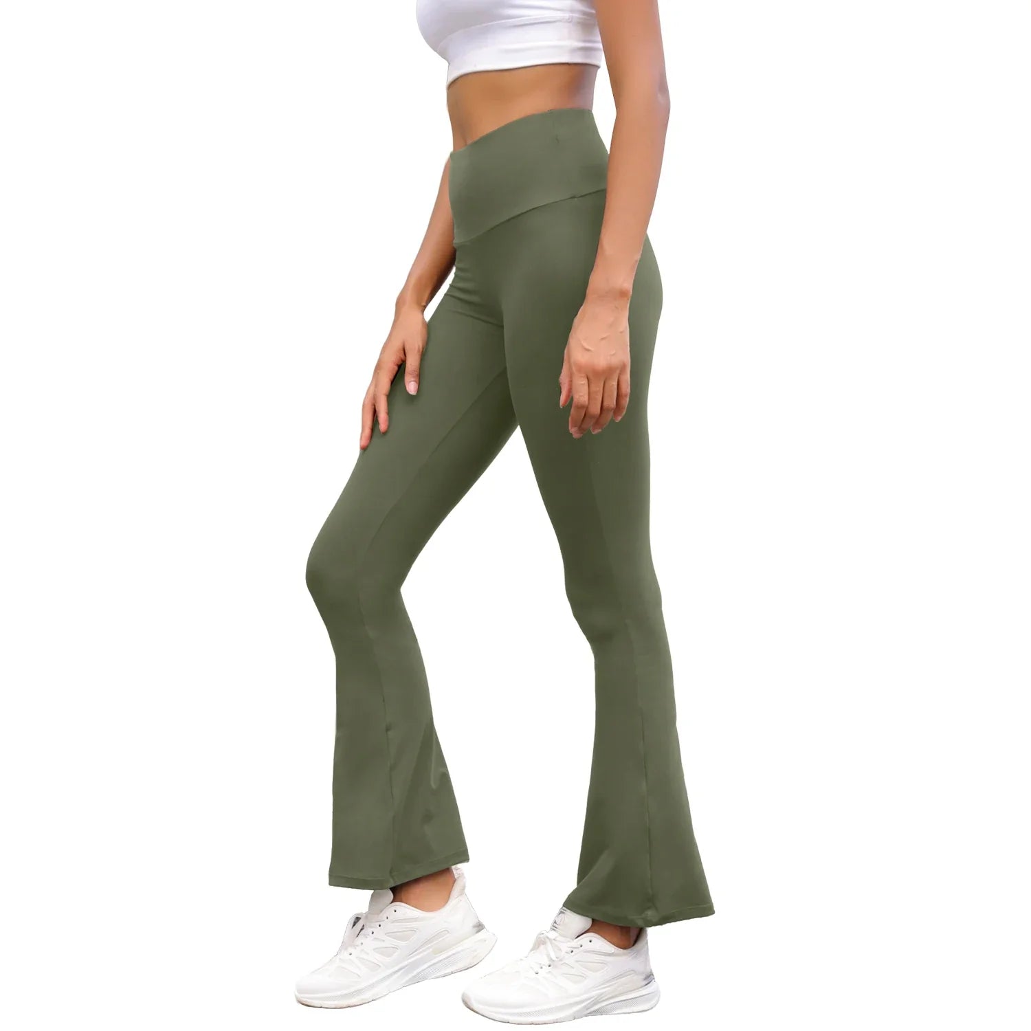 Women's Super Soft Flare Pants High Waisted Tummy Control Workout Yoga Push Up Gym Fitness  Long Leggings Bell Bottoms