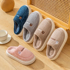 Cotton slippers for women, winter new style, indoor living, warm home, woolen slippers for men, autumn and winter