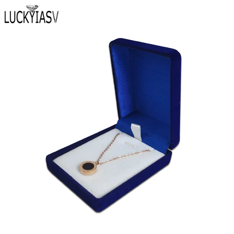 Wholesale Black Velvet Wedding Bride Jewelry Necklace Pendant Box Gift Colar Earrings Trinket Display Case Holder Organizer