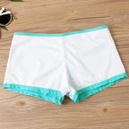 Women's Sexy Slim fit printed suspenders slit boxer shorts bikini plus size swimsuit two piece comfortable pretty swimwear swims