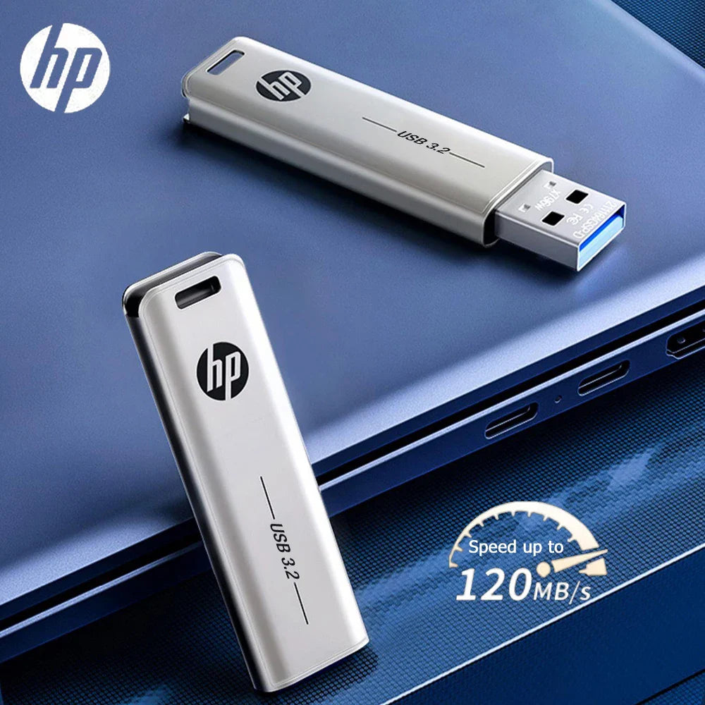 HP USB Flash Drive 3.2 32GB 64GB High Speed Sticks External Storage Metal Pen Drive Creative Personality Car Music
