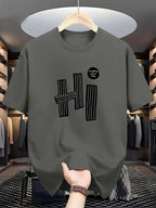 Hi Pattern Printed Cotton Men's T-shirt Casual and Comfortable Summer Short-sleeved Crew-neck Top T-shirt Fashion Brand