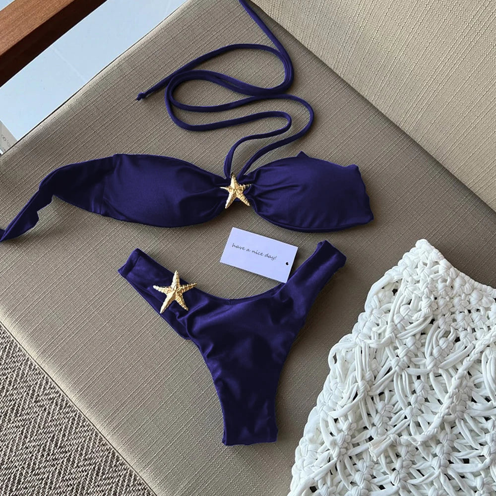 Micro Bikini 2025 Sexy Women Swimsuit Push Up Swimwear Sexy Bikini Set Brazilian Biquini Female Swimming Suit Starfish Beachwear