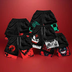 Men's 2 in 1 Anime Graphic Gym Shorts Quick Dry Drawstring Mesh Athletic Running Y2K Shorts Breathable Oversized Elastic Shorts