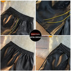 Trendy Brand Men's Shorts Environmental Friendly Leather Pocket Zipper Drawstring Casual Fashionable Summer Loose-Fit Pants