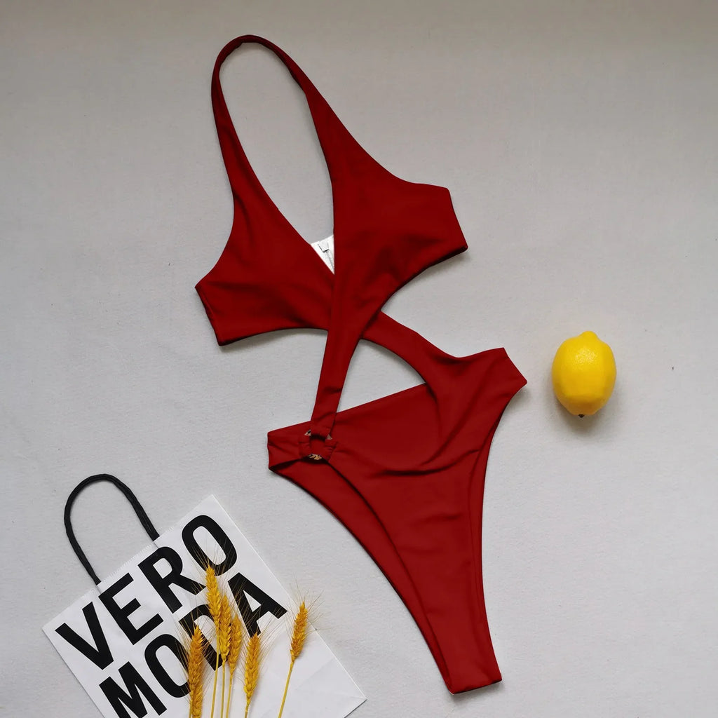 Swimsuits Women's Plus Size Bathing Suit Tummy Control Swimwear Women Sexy Hollow One Piece Swimsuits High Waist Bikini Bottoms