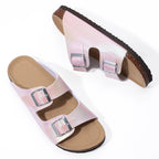 Crestar Women's Cork Slippers With Adjustable Buckle Summer New Gradient Beach Sandals Lady Fashion Clogs Slides House Slippers