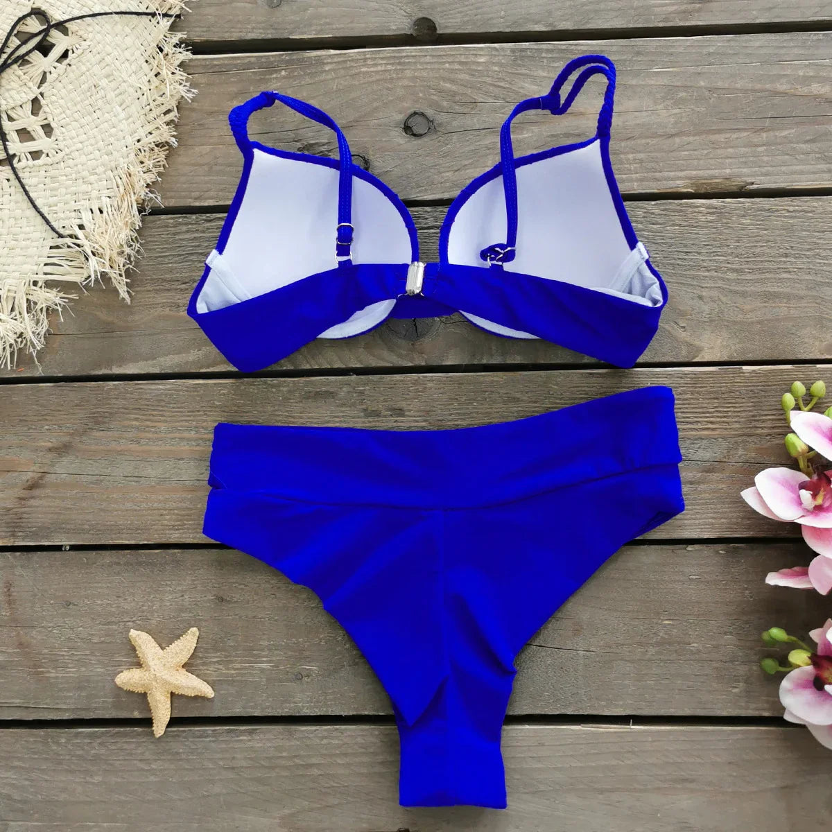 Cheap Push Up Bikinis Women Swimsuits  Solid Padded Women Swimwear Vintage Female Swimsuit High Waist Biquini Bathing Suit