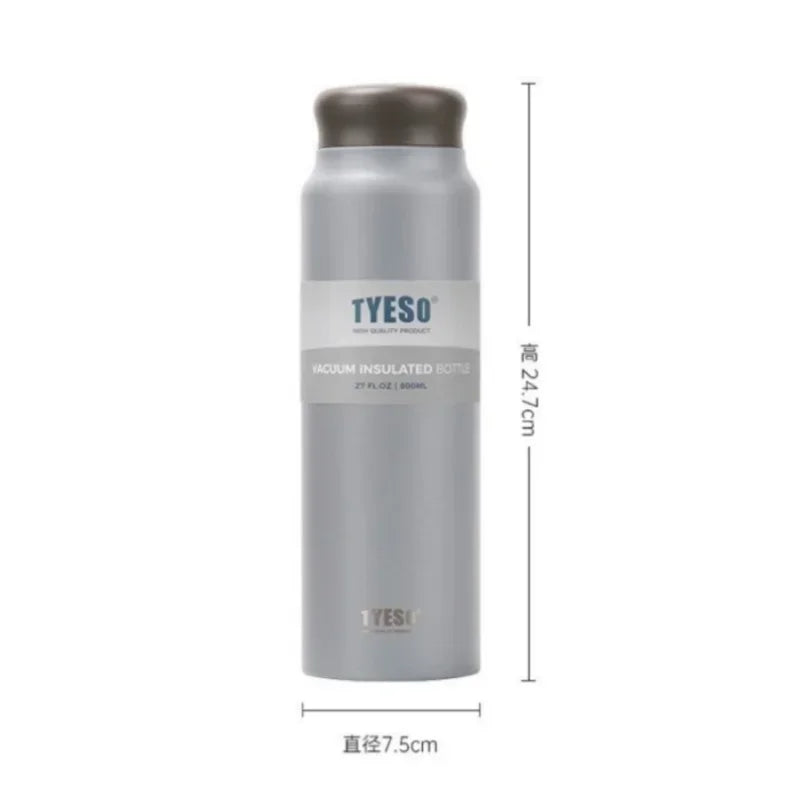 TYESO Stainless Steel Insulated Cups Coffee Thermos Cups Portable Large Capacity Home Office Travel Water Cup Drinking Utensil